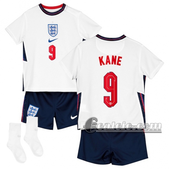 6Calcio: Inghilterra Kane #9 Prima Maglia Nazionale Bambino UEFA Euro 2020