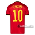 6Calcio: Belgio E. Hazard #10 Seconda Maglia Nazionale Uomo UEFA Euro 2020