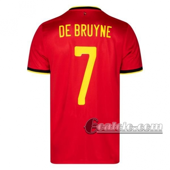 6Calcio: Belgio Bruyne #7 Seconda Maglia Nazionale Uomo UEFA Euro 2020