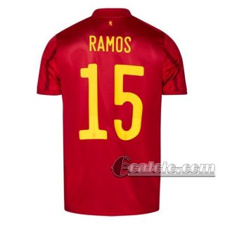 6Calcio: Spagna Ramos #15 Prima Maglia Nazionale Uomo UEFA Euro 2020