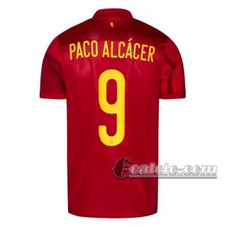 6Calcio: Spagna Paco Alcacer #9 Prima Maglia Nazionale Uomo UEFA Euro 2020