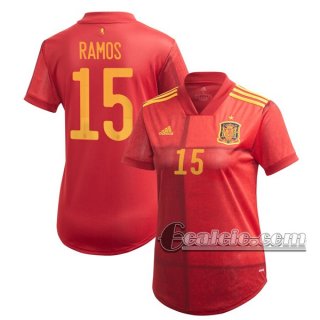 6Calcio: Spagna Ramos #15 Prima Maglia Nazionale Donna UEFA Euro 2020