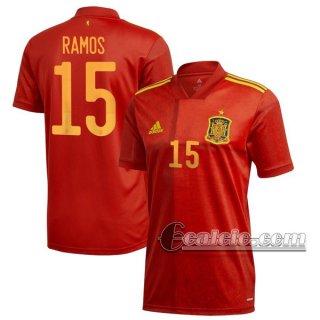 6Calcio: Spagna Ramos #15 Prima Maglia Nazionale Bambino UEFA Euro 2020