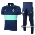 6Calcio: Maglietta Polo Shirts Real Madrid Manica Corta + Pantaloni Azzurra Verde 2020 2021