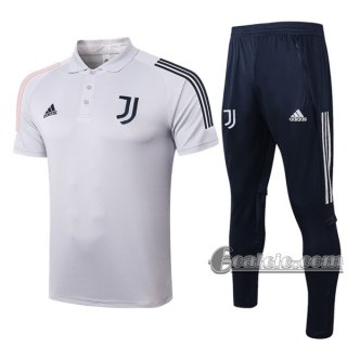 6Calcio: Maglietta Polo Shirts Juventus Turin Manica Corta + Pantaloni Grigio Chiaro 2020 2021