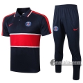 6Calcio: Maglietta Polo Shirts Psg Paris Saint Germain Manica Corta + Pantaloni Azzurra Marino Rossa 2020 2021