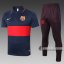 6Calcio: Maglietta Polo Shirts Fc Barcellona Manica Corta + Pantaloni Azzurra Marino - Rossa C421# 2020 2021