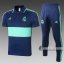 6Calcio: Maglietta Polo Shirts Real Madrid Manica Corta + Pantaloni Azzurra Marino - Verde C427# 2020 2021