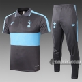 6Calcio: Maglietta Polo Shirts Tottenham Hotspur Manica Corta + Pantaloni Grigio Scuro - Azzurra C431# 2020 2021