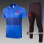 6Calcio: Maglietta Polo Shirts Fc Barcellona Manica Corta + Pantaloni Azzurra C432# 2020 2021