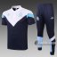 6Calcio: Maglietta Polo Shirts Olympique Marsiglia Manica Corta + Pantaloni Azzurra - Bianca C444# 2020 2021
