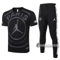 6Calcio: Maglietta Polo Shirts Air Jordan * Psg Paris Manica Corta + Pantaloni Nera C450# 2020 2021