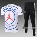 6Calcio: Maglietta Polo Shirts Air Jordan * Psg Paris Manica Corta + Pantaloni Bianca C451# 2020 2021