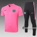 6Calcio: Maglietta Polo Shirts Fc Barcellona Manica Corta + Pantaloni Rosa C453# 2020 2021