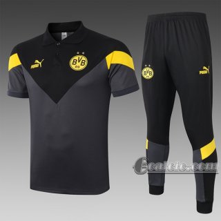 6Calcio: Maglietta Polo Shirts Borussia Dortmund Manica Corta + Pantaloni C455# 2020 2021