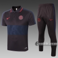 6Calcio: Maglietta Polo Shirts Psg Paris Saint Germain Manica Corta + Pantaloni Nera - Azzurra C462# 2020 2021