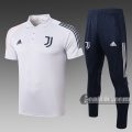 6Calcio: Maglietta Polo Shirts Juventus Turin Manica Corta + Pantaloni Grigio Chiaro C495# 2020 2021