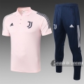 6Calcio: Maglietta Polo Shirts Juventus Turin Manica Corta + Pantaloni Rosa C502# 2020 2021