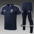 6Calcio: Maglietta Polo Shirts Juventus Turin Manica Corta + Pantaloni Azzurra Marino C503# 2020 2021