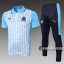 6Calcio: Maglietta Polo Shirts Olympique Marsiglia Manica Corta + Pantaloni Azzurro C521# 2020 2021
