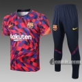6Calcio: Maglietta Polo Shirts Fc Barcellona Manica Corta + Pantaloni Porpora C529 2020 2021