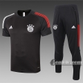 6Calcio: Maglietta Polo Shirts Bayern Munchen Manica Corta + Pantaloni Nera C533 2020 2021