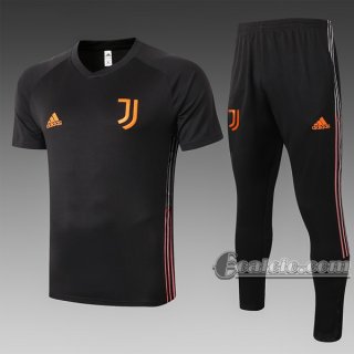 6Calcio: Maglietta Polo Shirts Juventus Turin Manica Corta + Pantaloni Nera C544 2020 2021