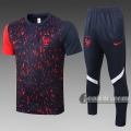 6Calcio: Maglietta Polo Shirts Francia Manica Corta + Pantaloni Nerae C546 2020 2021