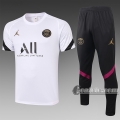 6Calcio: Maglietta Polo Shirts Air Jordan * Psg Paris Manica Corta + Pantaloni Bianca C559 2020 2021
