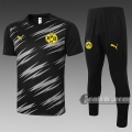 6Calcio: Maglietta Polo Shirts Borussia Dortmund Manica Corta + Pantaloni Nerae C563 2020 2021