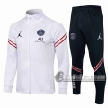 6Calcio: Sportswear Giacca Nuova Del Paris Saint Germain Psg Air Jordan Full-Zip Bianca Jk05 2021 2022