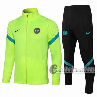 6Calcio: Sportswear Giacca Nuova Del Inter Milan Full-Zip Verde Fluorescente Jk10 2021 2022