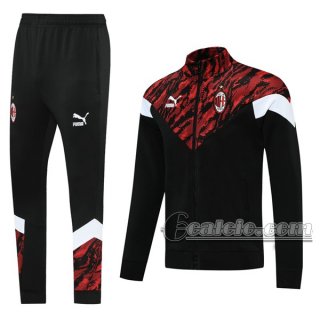 6Calcio: Sportswear Giacca Nuova Del Ac Milan Full-Zip Nera Rossa Jk22 2021 2022