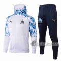 6Calcio: Sportswear Giacca Nuova Del Olympique Marsiglia Cappuccio Hoodie Full-Zip Bianca Jk27 2021 2022