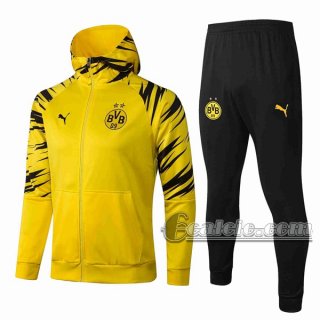 6Calcio: Sportswear Giacca Nuova Del Borussia Dortmund Cappuccio Hoodie Full-Zip Gialla Jk29 2021 2022