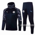 6Calcio: Sportswear Giacca Nuova Del Manchester City Cappuccio Hoodie Full-Zip Azzurra Marino Jk30 2021 2022