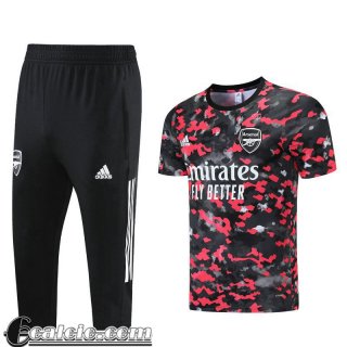 Magliatta T-shirt + Pantaloni cropped Arsenal Nero rosso PL79 2021 2022
