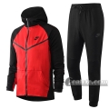 6Calcio: Giacca Tuta Nike Cappuccio Hoodie Full-Zip Rossa Nera 2020 2021