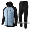 6Calcio: Giacca Tuta Nike Cappuccio Hoodie Full-Zip Azzurro Nera 2020 2021