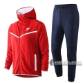 6Calcio: Giacca Tuta Nike Cappuccio Hoodie Full-Zip Rossa F269 2020 2021