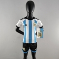 Maglie Calcio Coppa del Mondo Argentina Prima Bambini 2022 AK53