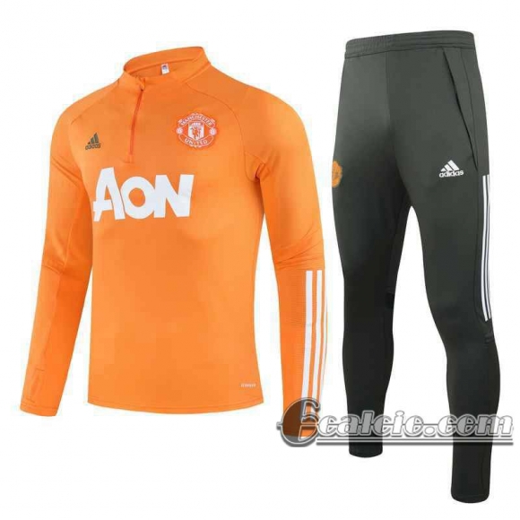 6calcio: Manchester United Full-Zip Giacca arancia 2020-2021 J168