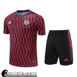 Tute Calcio T Shirt Bayern Monaco rosso nero Uomo 23 24 TG778
