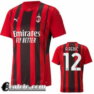 Maglia Calcio AC Milan Prima Uomo 2021 2022 A.REBIC # 12